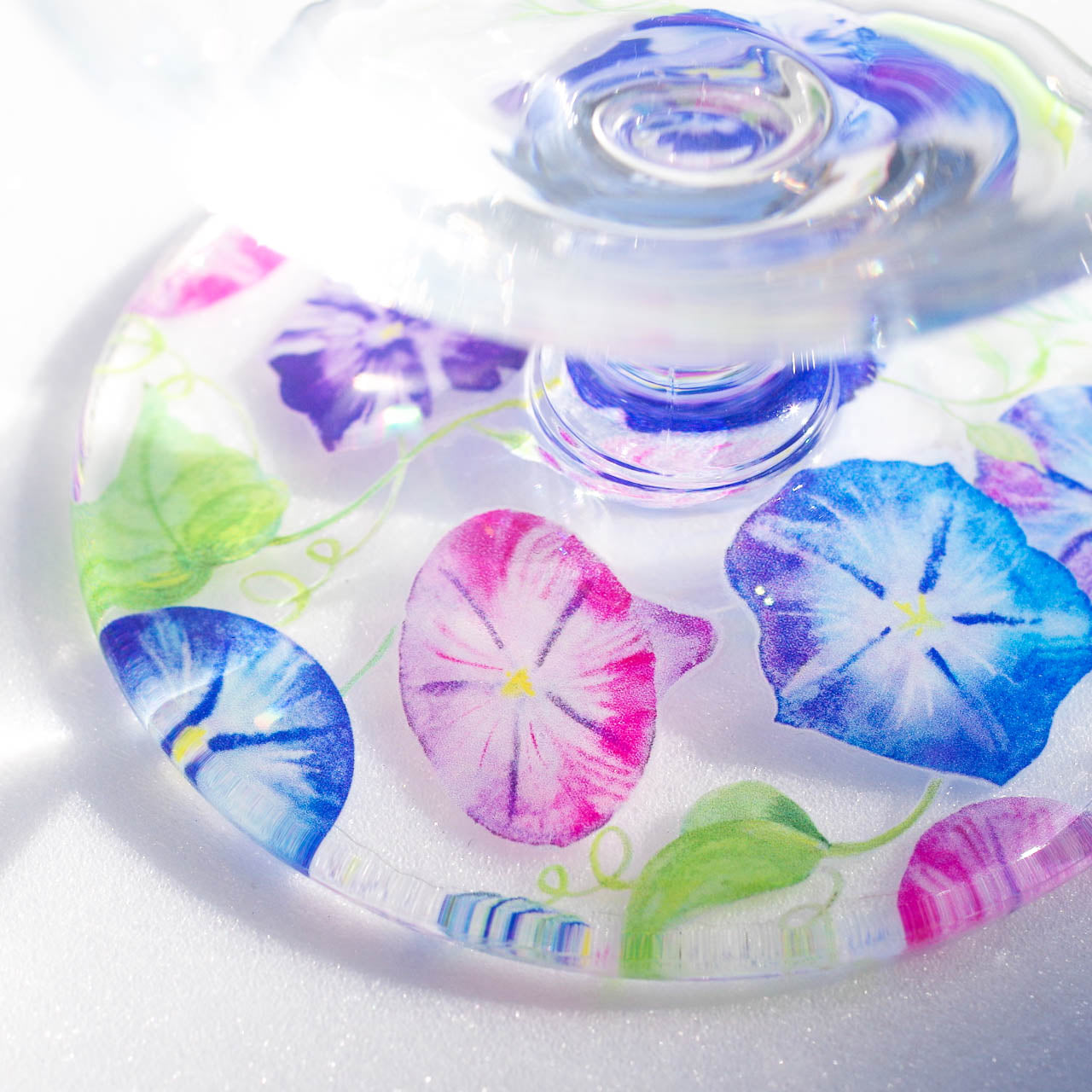 WEB限定／花咲くグラス／朝露と朝顔／ミニワイン／EC601-as