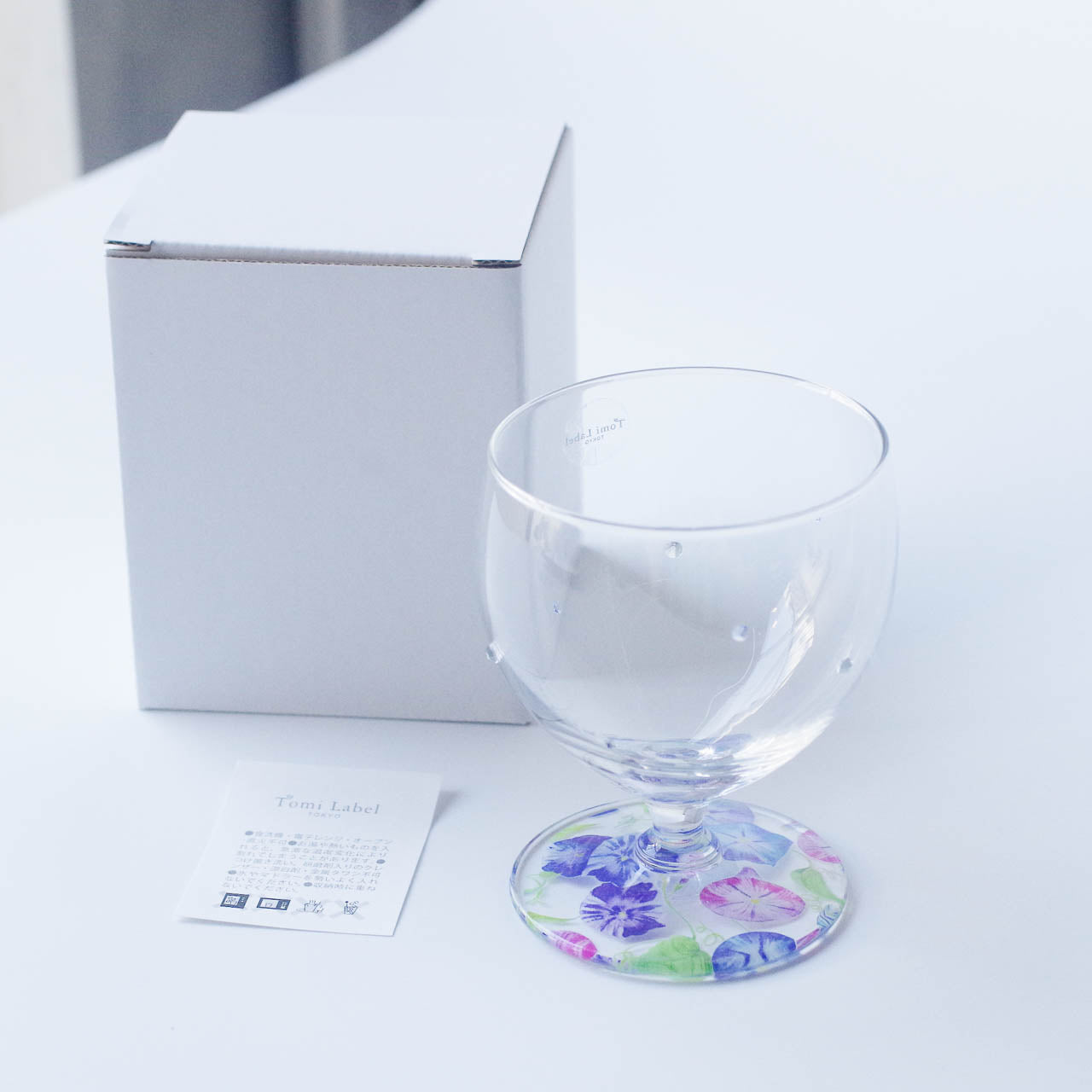 WEB限定／花咲くグラス／朝露と朝顔／ミニワイン／EC601-as