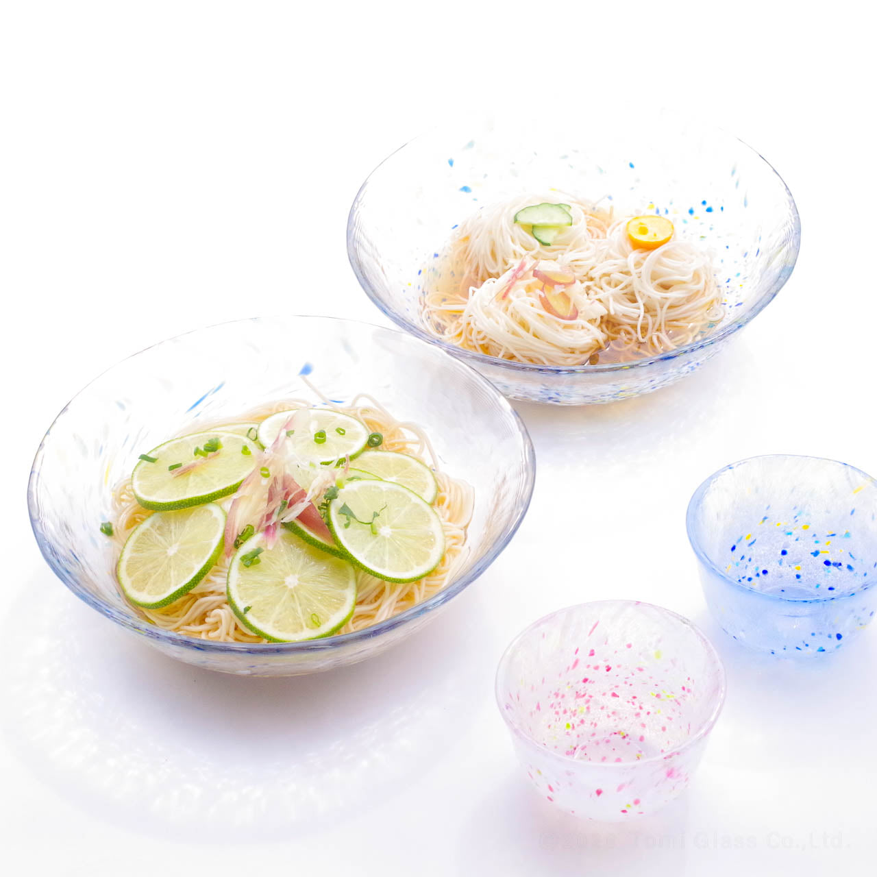 【送料無料】WEB限定／江戸硝子／うきよ／そうめん４点セット／ECST075